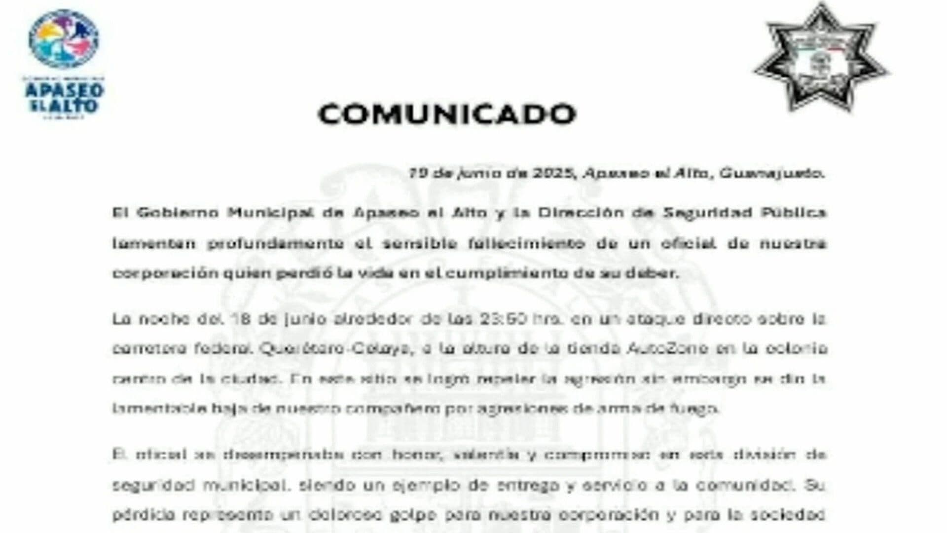 Asesinan a Policía en el Centro de Apaseo el Alto; Estaba Comprando en una Tienda