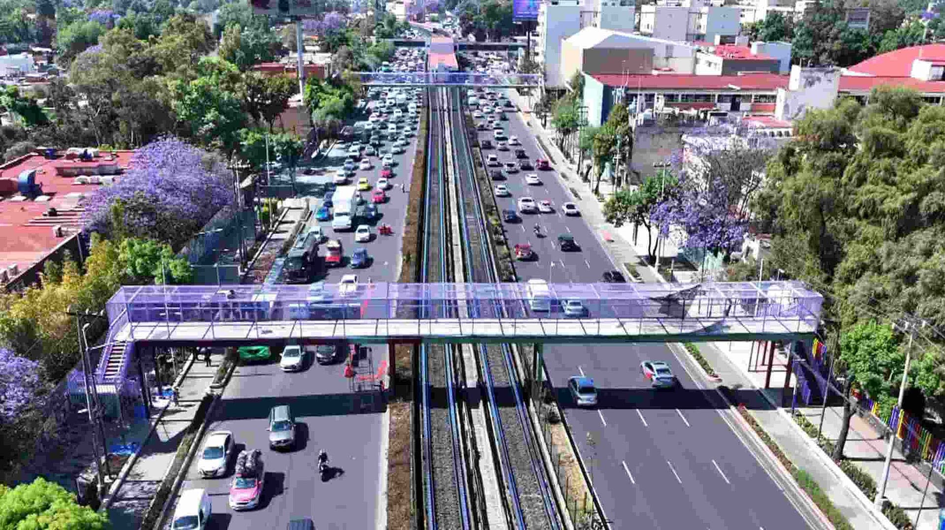 Así se Ve Desde el Aire el Caos Vial en Calzada de Tlalpan