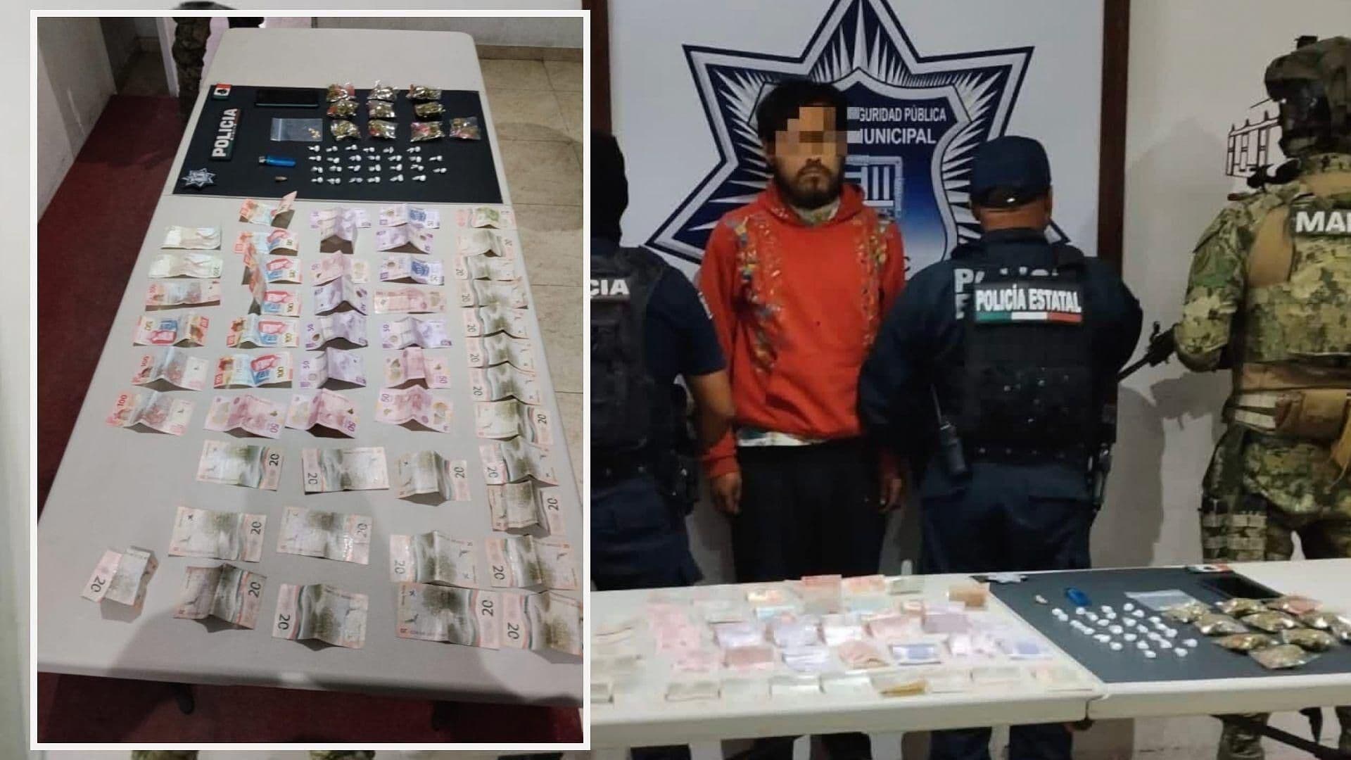 Detienen a un Presunto Narcomenudista en Posesión de Drogas en Amozoc, Puebla