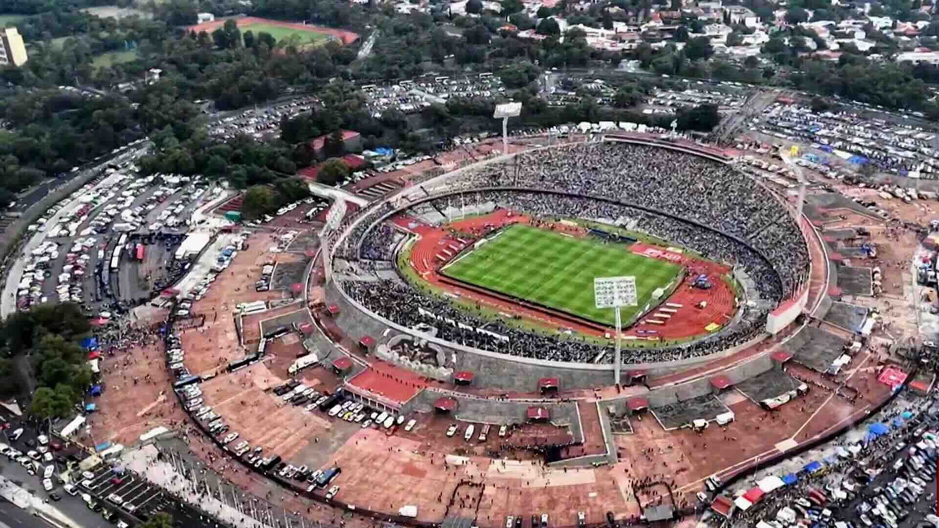 Así Se Ve Desde el Aire Llegada de Aficionados de Pumas y Cruz Azul en Coyoacán, CDMX