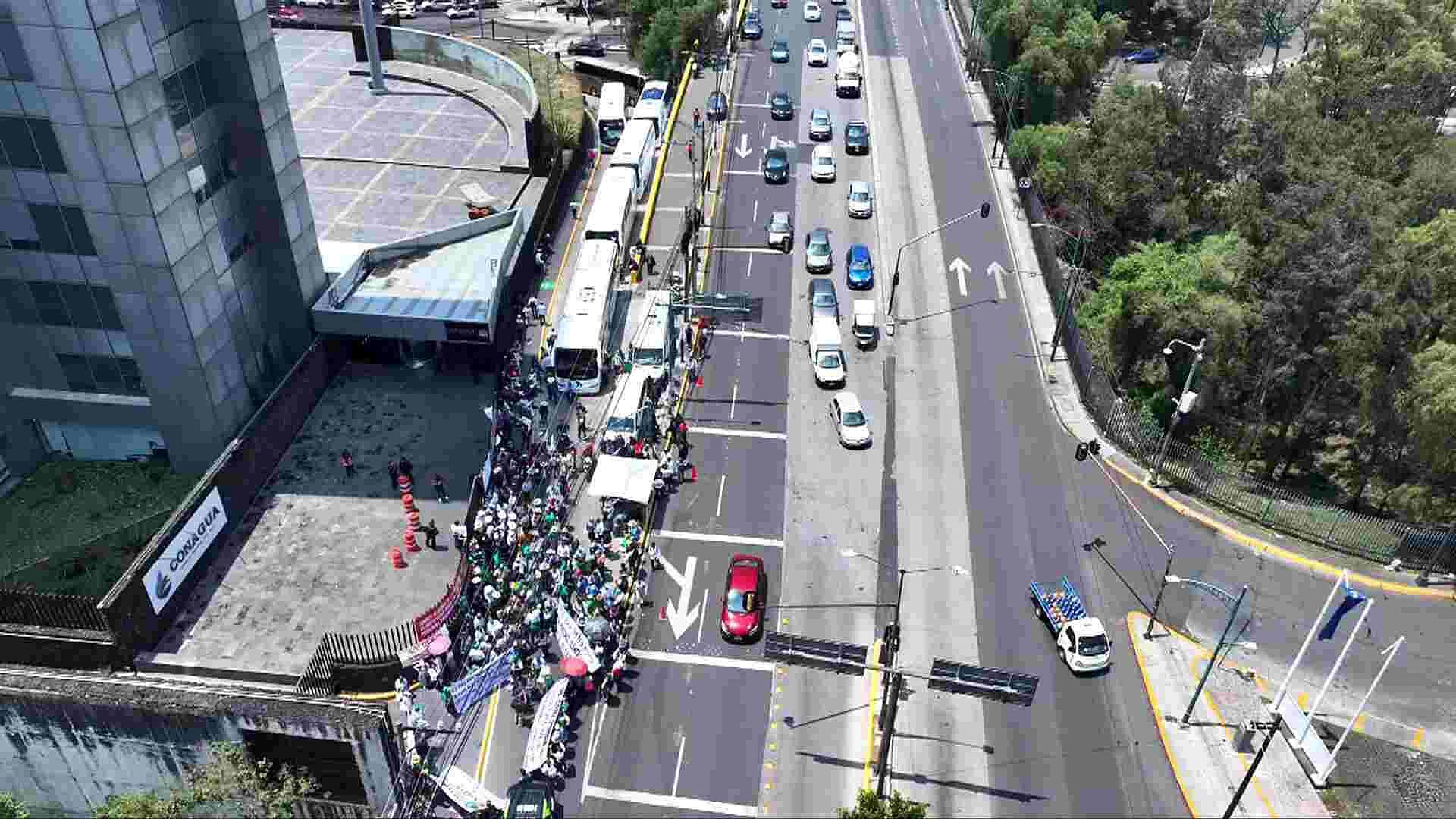 Desde el Aire: Así la Afectación Vial en Coyoacán por Protesta de Campesinos en Conagua