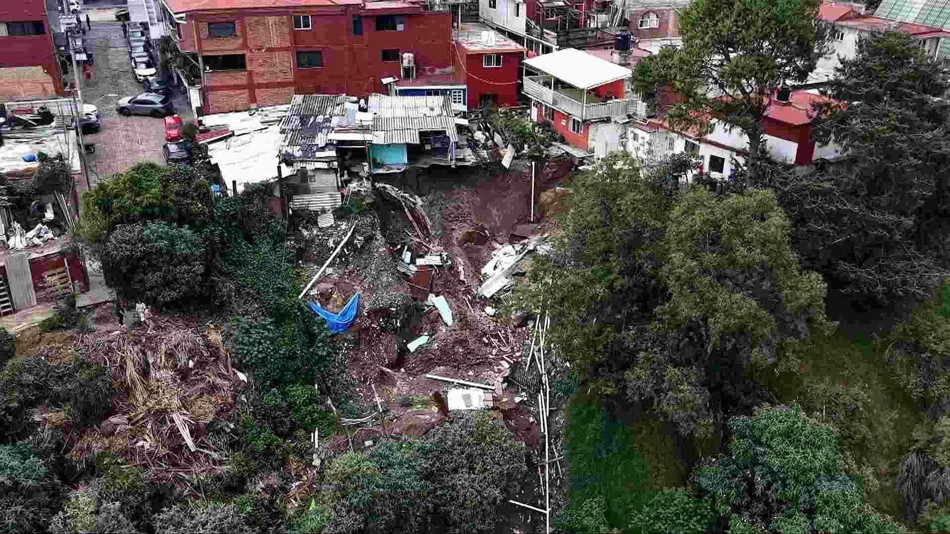 Desde el Aire: Así se ve la Zona del Deslave en Avenida Stim, Cuajimalpa