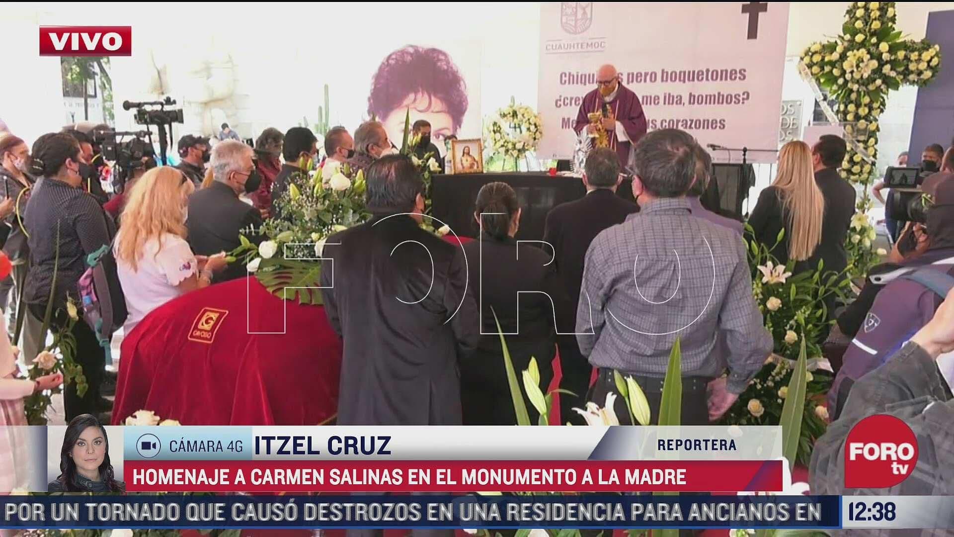 Realizan misa de cuerpo presente a Carmen Salinas en Monumento a la Madre