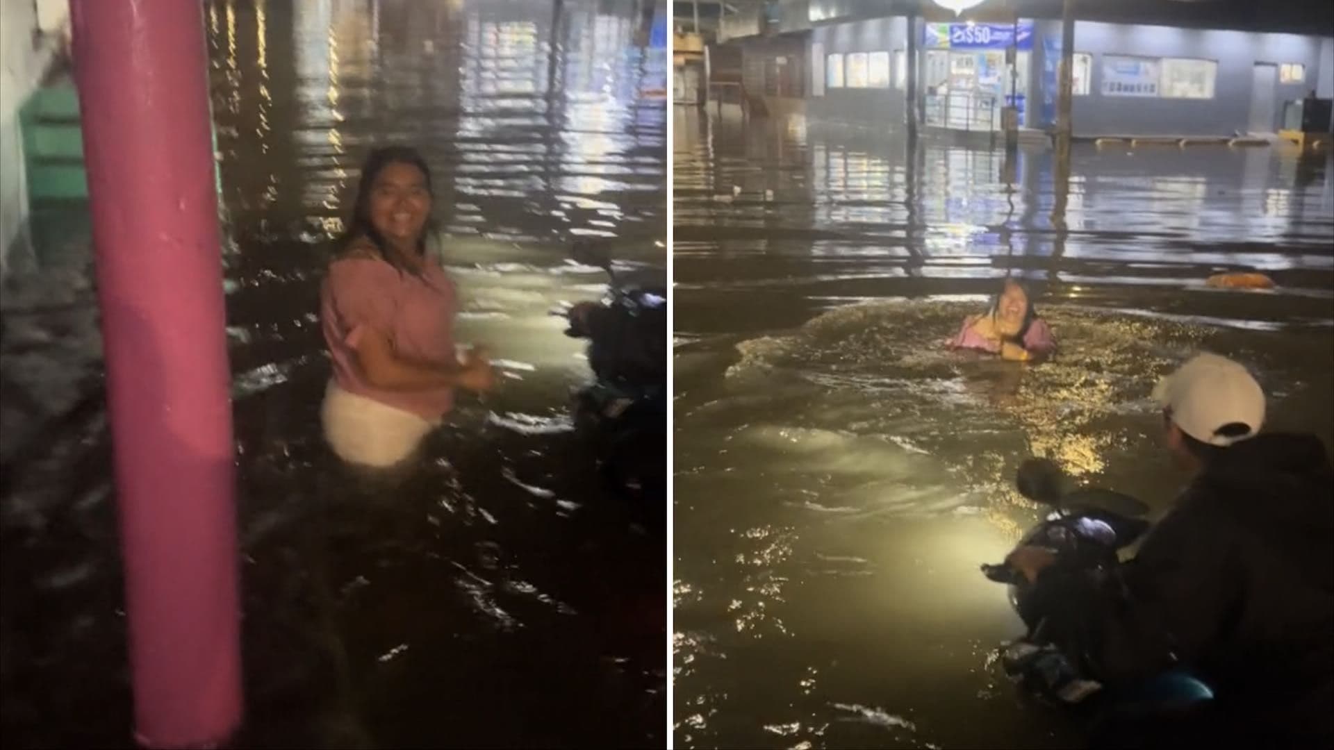 ‘¡Solo Veracruz Es Bello!’: Mujer Nada en Calle Inundada en el Puerto, en Video Viral