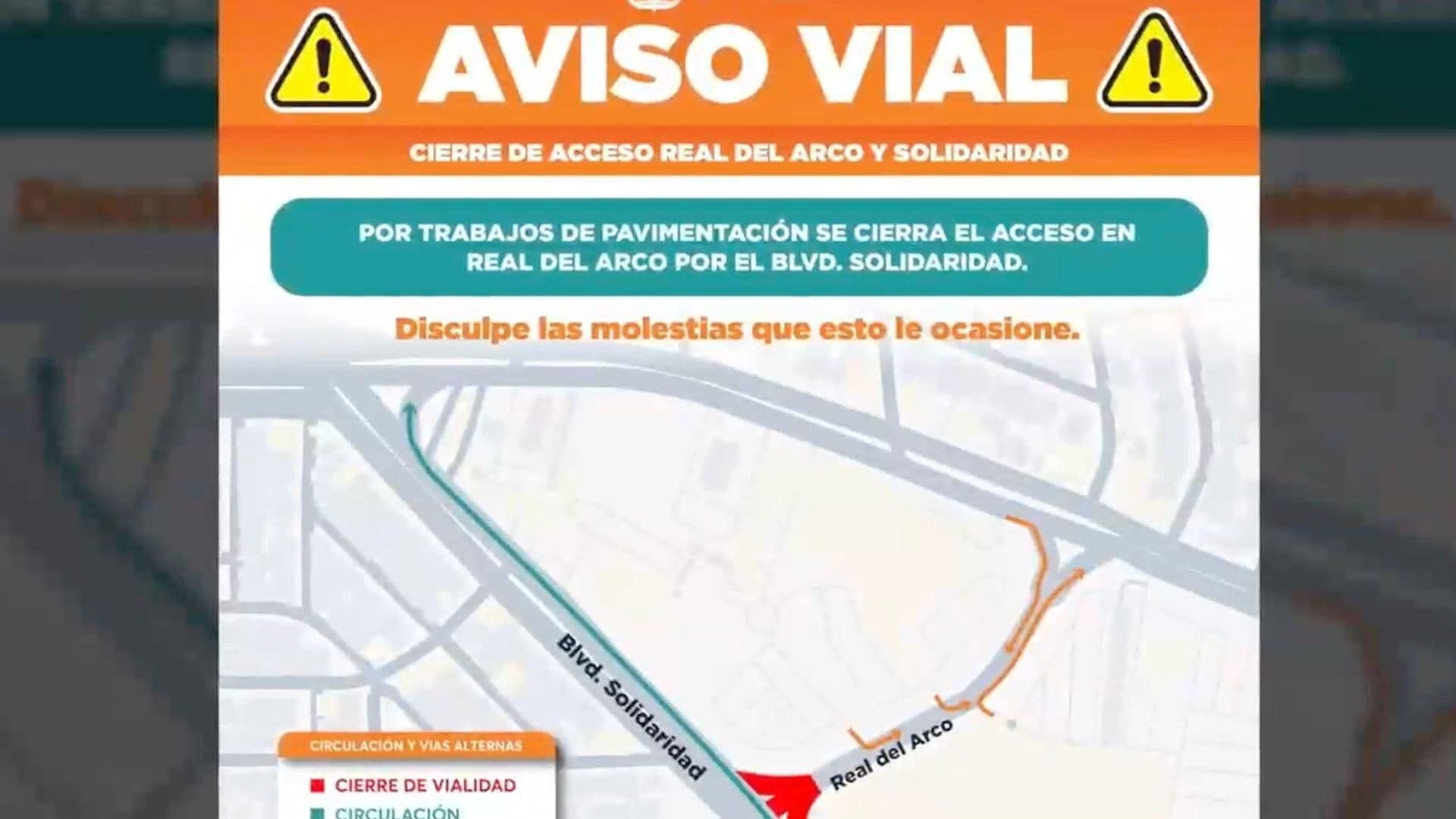 Cierre de Avenida Real del Arco, en Hermosillo, por Trabajos de Pavimentación