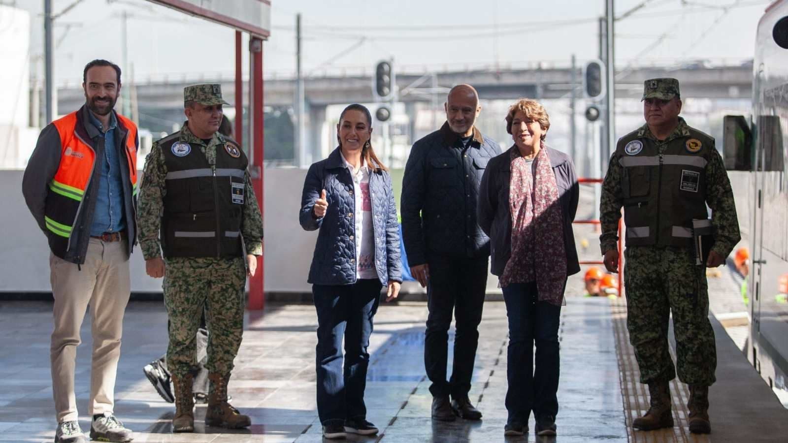 Sheinbaum Realiza Primer Recorrido en Tren Suburbano Ramal Lechería-AIFA