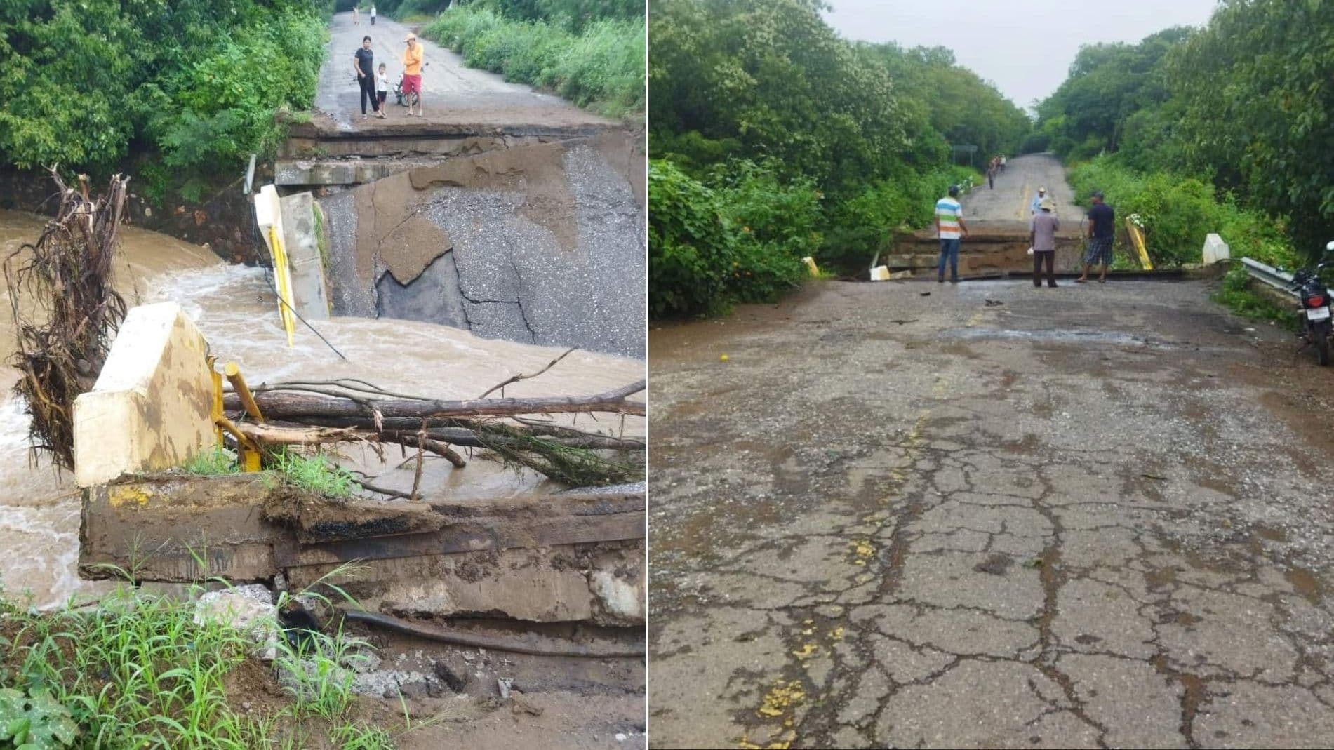 Colapsa Puente en Carretera Zitácuaro-Huetamo Debido a las Lluvias