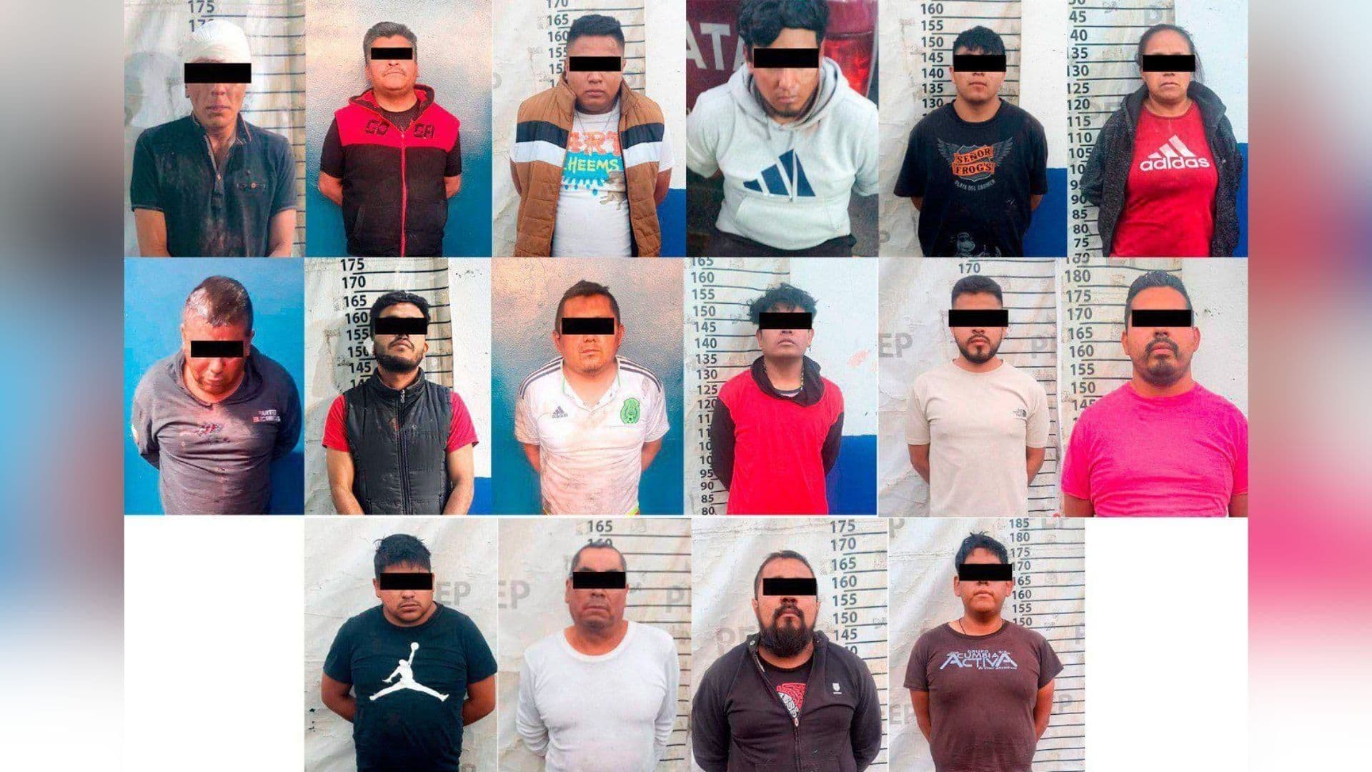 Detienen a 16 Presuntos Integrantes de una Banda Delictiva en el Mercado Morelos de Puebla
