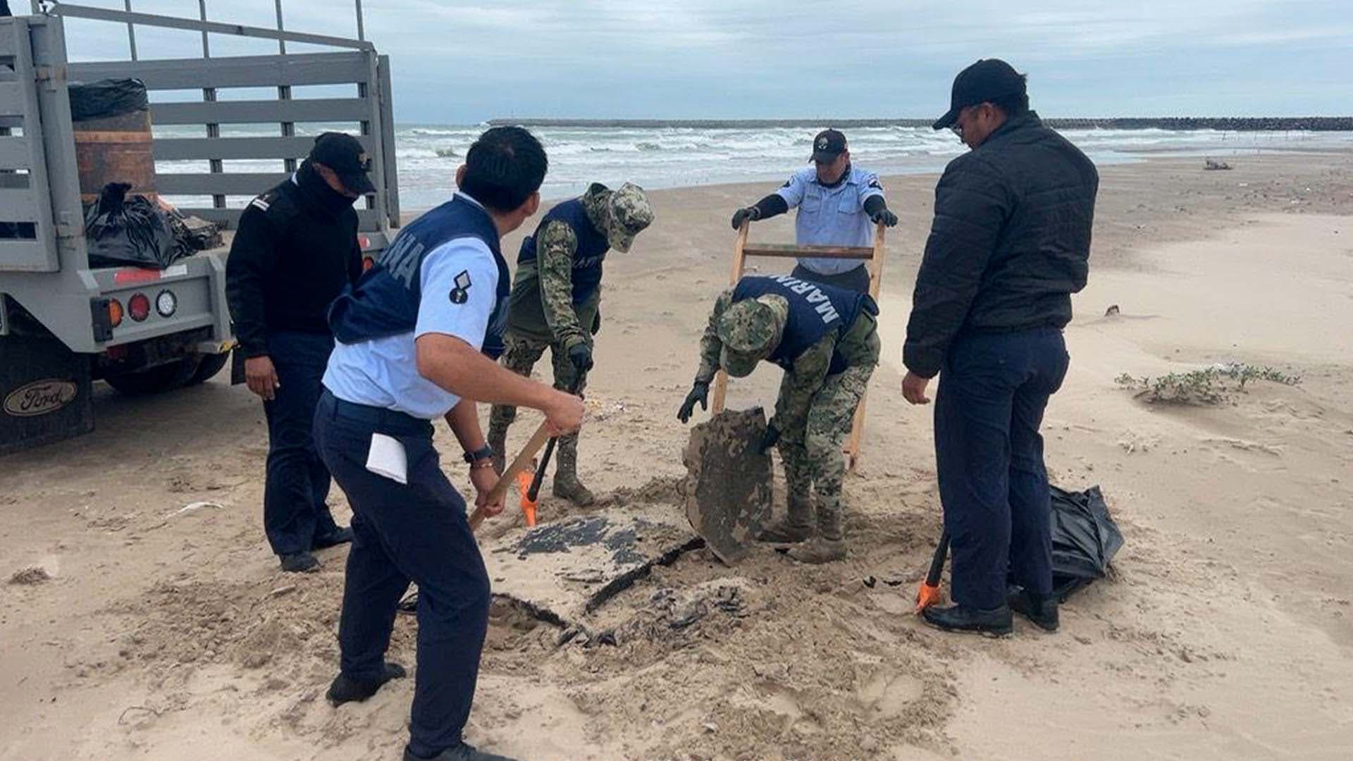 Suman 6 Toneladas de Hidrocarburo Retiradas de Playa Bagdad y Mezquital en Matamoros